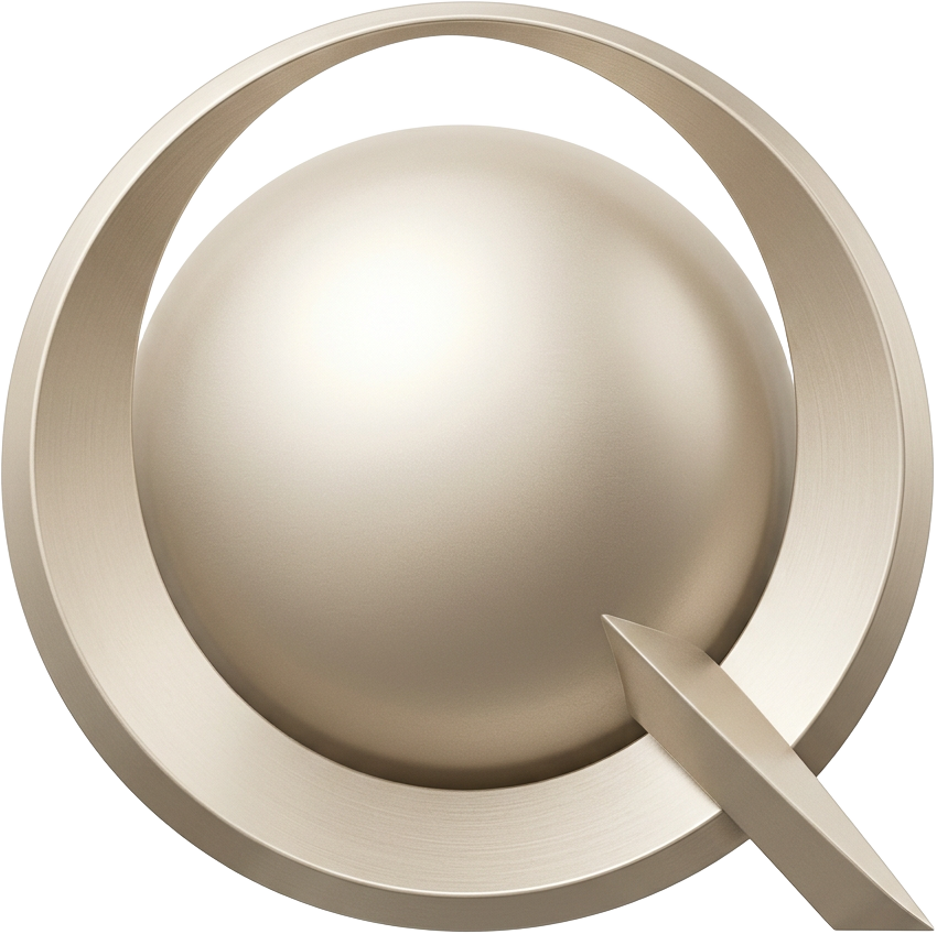 Q-Ball champagne sphere within a metallic Q ring